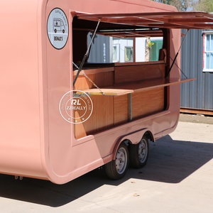 粉色移动拖车咖啡快餐车定制设备齐全的餐厅移动商店出售 - Product Image 3