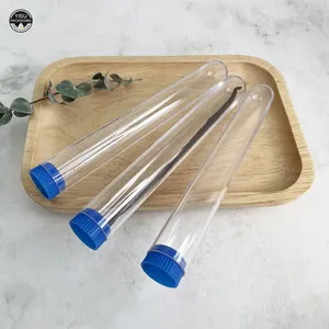Tubo de ensayo de plástico con tapón de corcho, tubo de humo para embalaje