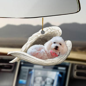 Gran oferta, boxeador, alas de Ángel blancas para dormir, nido, amantes de los perros, adorno colgante para coche, colgante de decoración automática - Product Image 1