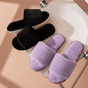 Nuevas Pantuflas de Felpa Abiertas para Mujer, Otoño-Invierno 2025 - Product Image 4