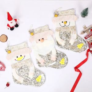 New Best-Selling Soft Eco-Friendly Polyester Fiber Christmas Stocking Candy & Gift Bags - Product Image 1