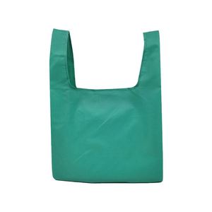 กระเป๋าโท้ทสีเขียวทำจากโพลีเอสเตอร์ ของขวัญส่งเสริมการขาย กันน้ำ สายรัดแบบเชือก ใช้ซ้ำได้ สำหรับสุภาพสตรี - Product Image 1