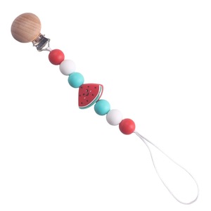 Sucette de bébé en silicone anti-goutte de fruits de dessin animé avec jouet en chaîne de <span class=keywords><strong>marguerite</strong></span> chaîne de sucette de gomme pratique et mignonne - Product Image 4