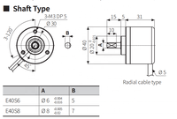 Encodeur rotatif incrémental d'origine E40S6-360-3-N-24 avec sortie NPN 360P/R