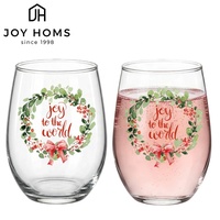 Verres à vin sans pied personnalisables en forme d'œuf, verres à eau rouges, verres en cristal transparent classiques, vente en gros pour Noël et les fêtes
