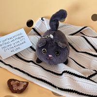 Porte-clés en peluche chat mignon de 12 cm, rembourré en coton PP, breloque de sac, cadeau