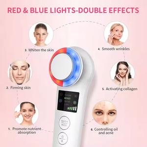 Dispositivo de Belleza Multifuncional de Mano con Tecnología RF, Luz Azul Fría y Caliente, Vibración, Masajeador Facial Reafirmante, Cuidado de la Piel ABS - Product Image 5
