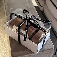 IMEE Logo personnalisé suisse rouleau serviette gâteau cuisson blanc carte papier traiter boîte insérer en plastique PET clair couvercle Transparent pour la fête