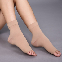 Manchon de compression en nylon pour pieds enflés, attelle de cheville, soutien enveloppant, chaussettes de compression à bout ouvert