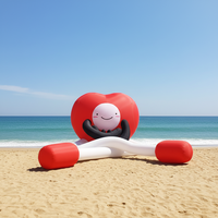 Cœur géant gonflable souriant, gonflable publicitaire promotionnel pour les festivals d'été et les événements sur le thème de l'amour