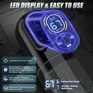 Masturbador Masculino Automático con Pantalla LED, 7 Funciones de Vibración, Empuje, Rotación, Succión y Lamido, Bomba de Vacío <span class=keywords><strong>para</strong></span> Pene, Juguete Sexual <span class=keywords><strong>para</strong></span> Hombres - Product Image 4
