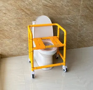 Kursi Kloset Toilet Dewasa, untuk Penggunaan Rumah Sakit Nilon Baja dengan Roda