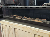 Cheminée à bois en acier au carbone de haute qualité, design contemporain, installation autonome pour villa, sur mesure