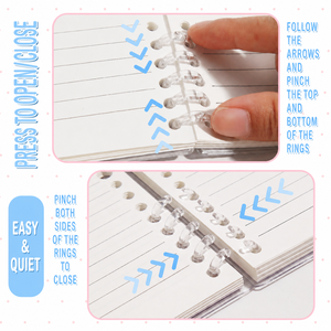 Quaderno <span class=keywords><strong>ad</strong></span> <span class=keywords><strong>anelli</strong></span> minimalista a pois, blocco note staccabile di grande capacità, quaderno B5 con impugnatura comoda - Product Image 3