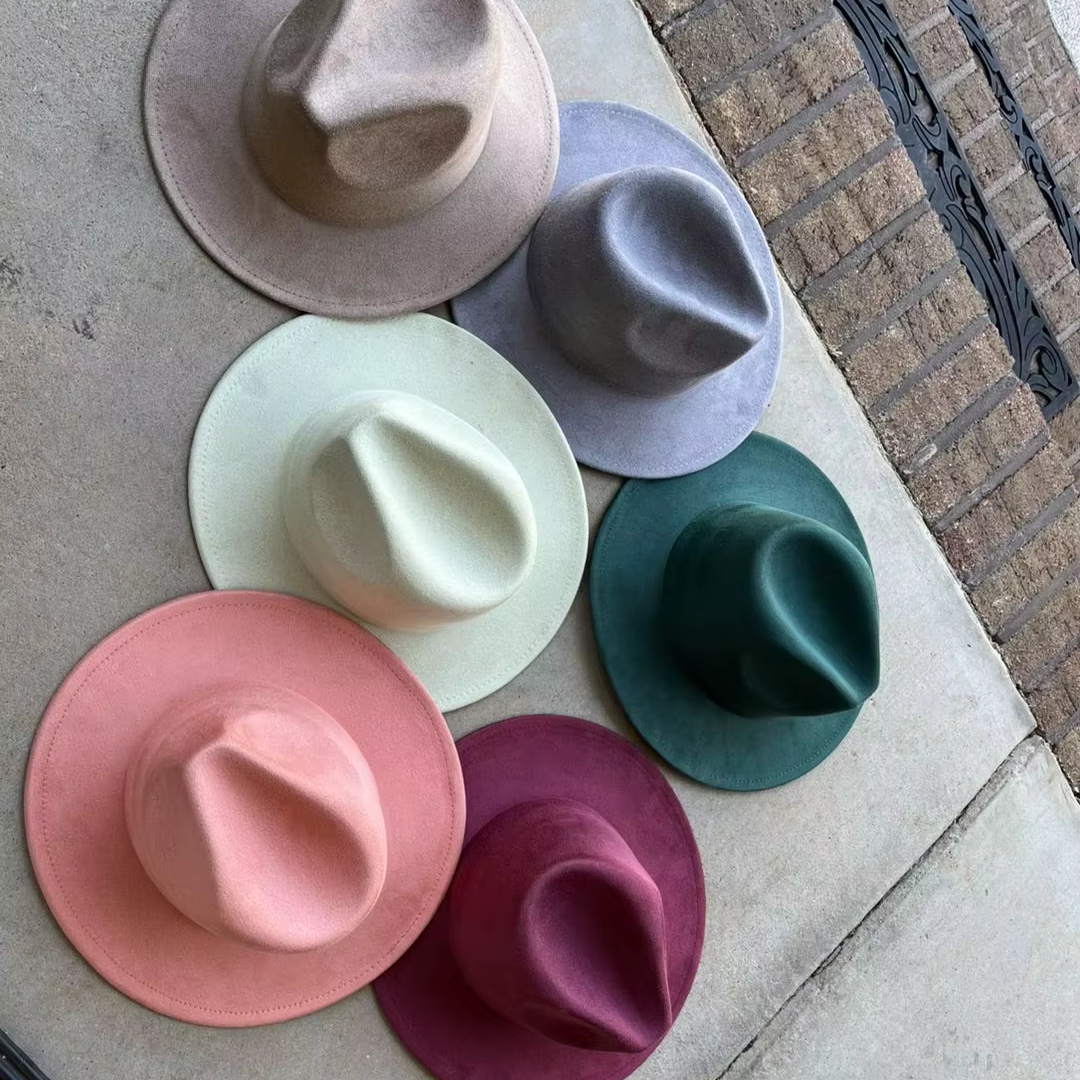 Wholesale Blank Vegan Suede Fedora Hat - Unisex Vintage  display picture 3