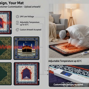 Simple Design Home Use Electric Heating Square Woven Crystal Super Soft <b>Prayer</b> <b>Mat</b> Customized Modern Religious Muslim Islamic - Product Image 4