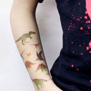 Nouveaux autocollants de tatouage temporaires pour enfants, originaux, imperméables, écologiques, personnalisés, à motifs de dinosaures et d'animaux, jetables - Product Image 6