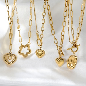 สร้อยคอจี้รูปหัวใจแบบหนีบกระดาษ สแตนเลสชุบทอง 18k PVD สำหรับผู้หญิง ขายส่งเครื่องประดับแฟชั่นสั่งทำได้ - Product Image 4