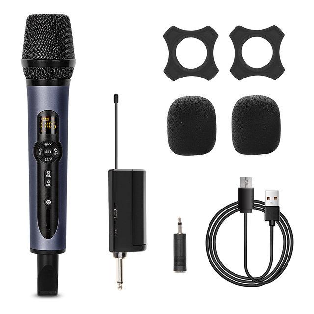 H5-1 Wireless Microphone with Built-in Reverb Sound Card & Variety of Singing Effects Dedicated for Microphone Metal Material