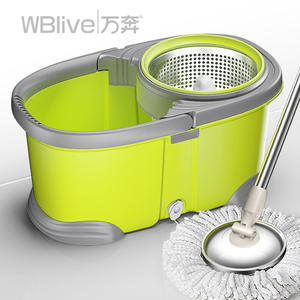 ไม้ถูพื้นแบบหมุน Wblive พร้อมตะกร้าพลาสติกสีเขียว ไมโครไฟเบอร์ ระบบขับเคลื่อนสองชั้น ใช้งานแบบไม่ต้องใช้มือ สำหรับทำความสะอาดพื้นไม้ - Product Image 2