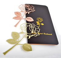 Rose En Forme De Signet En Métal Or Rose Hep Clip de Livre En Acier Creux Marque-Page