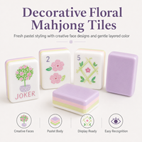 Juego de Mahjong Americano Color Lavanda Suave, 160 Fichas de Acrílico en Capas para una Noche de Juego Familiar Acogedora