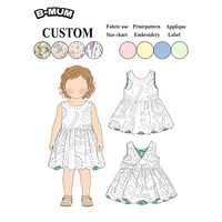 Robe d'été sans manches pour enfants, broderie anglaise, ourlet blanc, décontractée, pour fête ou usage quotidien, personnalisable