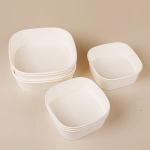 Bol à salade carré <span class=keywords><strong>en</strong></span> papier écologique, bols jetables <span class=keywords><strong>en</strong></span> kraft avec couvercle pour hôtels, fêtes et livraison de repas, assiette <span class=keywords><strong>en</strong></span> papier durable - Product Image 3
