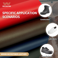 Cuir microfibre souple avec excellente résistance à la flexion à basse température pour chaussures de sécurité, cuir PU résistant à l'abrasion