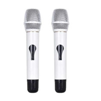 Ensemble de microphones sans fil portables cardioïdes blancs légers avec suppression du bruit en métal pour KTV DJ Karaoké