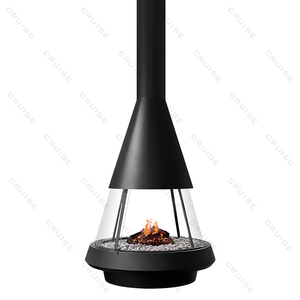 Caminetto a Gas Indipendente su Misura CRUISE con Vetro Centrale, Design <span class=keywords><strong>Moderno</strong></span> per Hotel, Riscaldamento Unico a Legna in Metallo. - Product Image 6