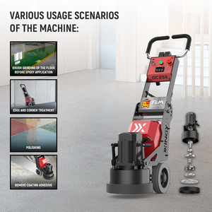 250mm 5A Multiple <strong>Marble</strong> Polishing/Steel Plate <strong>Rust</strong>/Epoxy Coating <strong>Removal</strong> Grinding Machine Edge Concrete Floor Grinder - Product Image 2