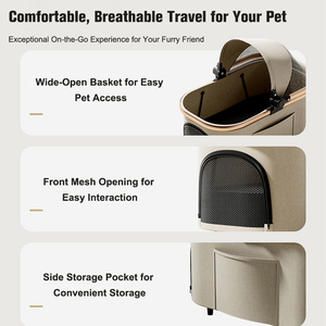 Carrito para Mascotas Plegable, Diseño que Cabe en el <span class=keywords><strong>Maletero</strong></span> del Auto, Desmontable, para Mascotas Pequeñas, Ideal para Viajes, Campamentos y Paseos - Product Image 2