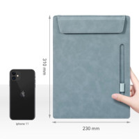Porte-documents A4 de luxe en cuir PU, étanche et durable, avec porte-stylo, impression UV, logo personnalisé, pour conférences - Vente chaude