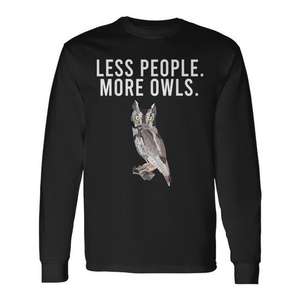 Less People More Owls Western Screech Owl Camiseta de manga larga - Product Image 1