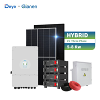 Kit Solaire Complet deye 5kW 6kW 8kW, Système Solaire Hybride avec Onduleur et Panneaux Solaires MPPT, Batteries Lithium-Ion pour Usage Domestique