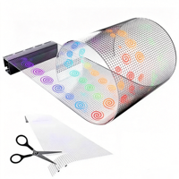 Autocollant d'affichage LED transparent cristallin, film LED flexible auto-adhésif pour cloisons en verre dynamiques des centres commerciaux