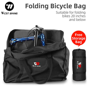 Sac de transport pour vélo WEST BIKING en polyester 600D PU imperméable, grande capacité, pour vélo pliable de 20 pouces - Product Image 5