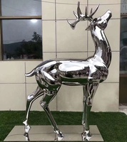 Grande sculpture d'heron en acier inoxydable, statue d'animaux, Design pour le jardin et la place