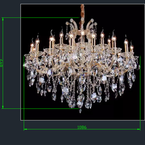 Nhà máy bán bán buôn kỹ thuật tùy chỉnh đèn CHÙM PHA LÊ đèn cho đám cưới tiệc hội trường biệt thự phòng khách đèn chùm - Product Image 2