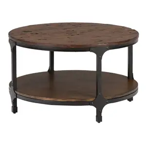 Meubles de salon Table à thé en bois Table d'appoint pour canapé Table basse ronde