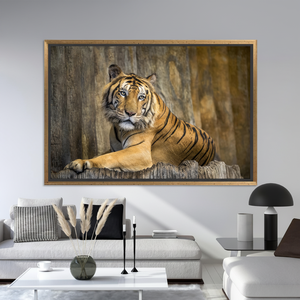 Elegant Wild Tiger <b>Canvas</b> Print - Modern Man Cave Decor,GOLD <b>FRAMED</b> <b>CANVAS</b> - Product Image 3