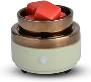 Elektrischer 2-in-1-Wachswärmer Keramikkerzen-Torten wachs schmelzer mit grüner Basis für Raumduft