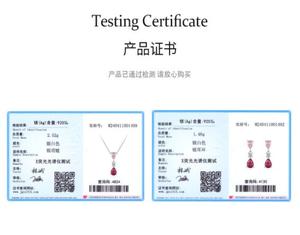 Teardrop Pink <b>Ruby</b> Zircon 2Pcs Jewelry Set Dangle Drop <b>Necklace</b> Earrings Women Bridal Wedding Jewelry Set - Product Image 4