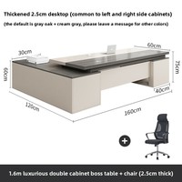 LBZ-160X Ensemble de bureau de direction en L bicolore simple et moderne pour une personne, bureau minimaliste de luxe léger avec