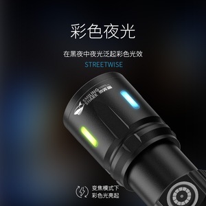 Linterna LED Recargable Smiling Shark SD-5247 con Zoom Luminoso de 1200mAh para Uso en Exteriores - Product Image 5