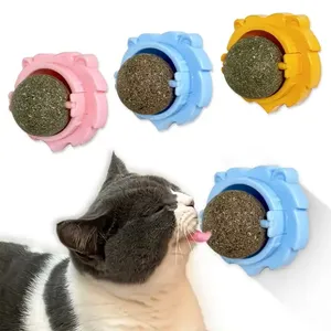 2023 nuevo diseño producto para mascotas lindos juguetes para gatos para masticar Lick Relax Wall Ball Catnip Toy Wall Ball Catnip Ball Toy