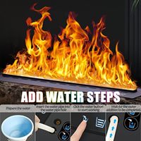 Cheminée électrique à vapeur d'eau 3D Kalsubo 800 mm, flamme réaliste atomisée multicolore, remplissage automatique d'eau réglable, intelligente