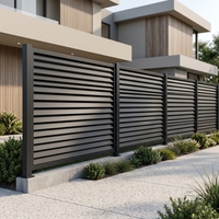 Panneau de clôture moderne en aluminium à persiennes horizontales, taille personnalisée, pour jardin et patio extérieur
