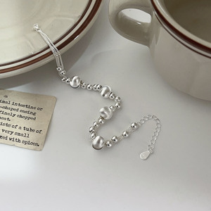 S925 Sterling Silver Beaded <b>Bracelet</b> Round <b>Ball</b> Design Women's Everyday Wear Jewelry - Product Image 3